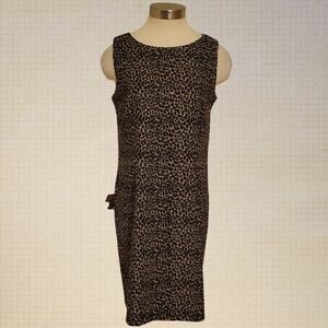 90s Vintage Leopard Print Sheath Dress AB Studio Breyer California L Stretch